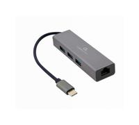 ADAPTADOR DE RED GEMBIRD USB-C GIGABIT CON CONCENTRADOR USB 3.1 DE 3 PUERTOS