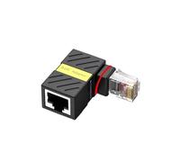 Adaptador de red Gigabit RJ45 de rotación de 360°, conector de red de codo de ángulo recto de 90 grados, convertidor Universal RJ45 macho a hembra