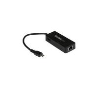 StarTech Adaptador USB-C a Gigabit Ethernet + USB 3.1 Extra Negro