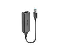 Adaptador de red Lindy 43298 USB 3.2 Gen 1 a Gigabit Ethernet Realtek RTL8153 Plata