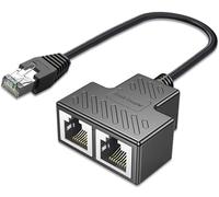 Adaptador de red RJ45 de 1 a 2 puertos Ethernet, AKwor RJ45 1 macho a 2 hembra LAN Ethernet Splitter Cable adecuado Super Cat5, Cat5e, Cat6, Cat7 LAN Ethernet Socket adaptador