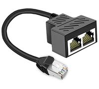 Adaptador de Red RJ45 de 1 a 2 Puertos Ethernet, RJ45, 1 Macho a 2 Hembra, Cable Adaptador de Divisor Ethernet LAN Apto para Super Cat5, Cat5e, Cat6, Cat7