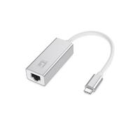 Adaptador de red USB-C Gigabit LevelOne USB-0402 - Con cable - USB Tipo-C - Ethernet - 1000 Mbit/s - Plata () -