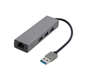 Adaptador de Red USB Tipo A Gembird A-AMU3-LAN-01 Gigabit 3 Puertos USB 3.0 Carcasa Metal