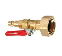 Adaptador de rociador de latón para invierno para caravanas con rosca de manguera de jardín macho rápido de 1/4 y hembra de 3/4 para invernar sistemas de agua al aire libre (rosca interna)