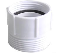 Adaptador de rosca de polipropileno blanco para convertir tuberías de fontanería de 1.25 a 1.5 pulgadas con junta a prueba de fugas para desagüe de fregadero de baño y sistemas de conexión de residuos
