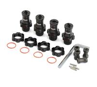 Adaptador de rueda de aleación de aluminio ampliado + 10 mm, piezas de actualización RC para TRAXXAS 1/10 Slash Rustler Stampede Bandit 2WD 4WD RC Car (negro)