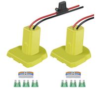 Adaptador de rueda eléctrica JTWEEN2Pcs compatible con batería Ryobi18V, convertidor aislado con fusible y terminales de cable para robótica RC