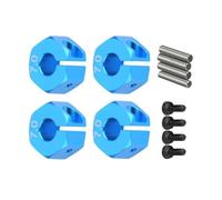 Adaptador de Rueda Hex para 1/10 RC, 4Pcs Aleación de Aluminio con Pines y Tornillos, Compatible con HSP HPI Coche Piezas de Repuesto, Kit de Eje para Vehículos RC (Dilwe)