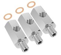 Adaptador de sensor de presión de aceite 1/8 de 3 vías NPT sensor de presión de aceite en T de acero inoxidable adaptador para motores mecánicos