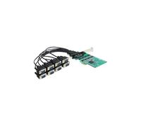 Adaptador de Serie PCIe - DELOCK - 8 x RS-232 - Negro - Tarjeta Enchufable - Interfaces DB-9