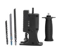 Adaptador de sierra alternativa Kit de conversión de taladro eléctrico Mango portátil con 3 hojas de sierra para cortar madera, metal, plástico, material ABS