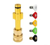 Adaptador de sistema de espuma de lavado de coches para boquilla de descarga y acoplamiento de hervidor de espuma de alta presión con compromiso mecánico estable