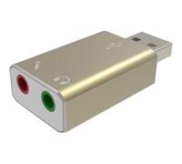 Adaptador de sonido estéreo con conectividad mejorada, micrófono y conector de audio para Windows, Mac y consolas de juegos, compacto y portátil