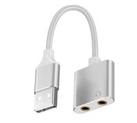 Adaptador de sonido USB de doble función para auriculares y micrófono para juegos, podcasting y reuniones en línea