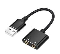 Adaptador de sonido USB de doble función para auriculares y micrófono para juegos, podcasting y reuniones en línea