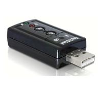 Adaptador de Sonido USB Delock 61645 Negro 2x 3.5mm