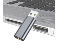 Adaptador de sonido USB - Interfaz de audio externa, convertidor digital portátil | Uso Plug and Play para ordenador portátil, chat con auriculares, música para auriculares, reuniones, voz