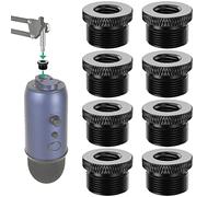 Adaptador de soporte de micrófono 3/8 hembra a 5/8 macho, adaptador de rosca para Blue Yeti X / Blue Yeti / Snowball / Razer Seiren X / Razer Seiren Mini Mic Boom Arm Stand, 8 piezas (negro)