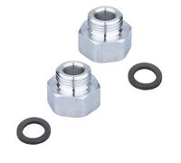 Adaptador de suministro de agua de acero inoxidable G1/2 hembra G3/8 reductor roscado macho con sellos de goma para instalación de grifo, ajuste de compresión a prueba de fugas