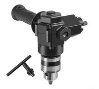 Adaptador de taladro de ángulo recto para taladros inalámbricos, extensión de 90° de tres mandíbulas con 6 brocas (2/3/4/5/6/8 mm), herramienta de taladro de esquina compacta (B)