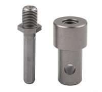 Adaptador de taladro de tierra para llave de impacto, 4 tipos de interfaz convertidor de taladro a martillo con mango hexagonal redondo, herramienta de tornillo de rosca inversa fija de metal para