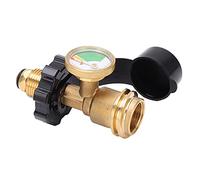 Adaptador de tanque de propano POL Rosca estándar de EE. UU. Manómetro luminoso Convertidor de tanque de gas de latón para parrilla de gas Wild Camp Parrilla de escritorio Equipo