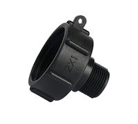 Adaptador de tanque IBC Conector de grifo de manguera de plástico S60X6 Adaptador de grifo de punta de agua con tapa roscada gruesa de 1 "para válvula de tonelada IBC