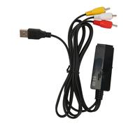 Adaptador de tarjeta de captura de vídeo, convertidor RCA AV a USB C, compatible con NTSC y PAL con función Plug and Play para videoconferencias.