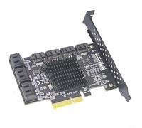 Adaptador de tarjeta de expansión PCI-E a 6 puertos SATA 3.0 con controlador ASM1166 para interfaces x4 x8 x16, controlador para Win para soporte LINUX OS