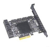 Adaptador de tarjeta de expansión PCI-E de 6 puertos para SATA 3.0 con controlador ASM1166, para interfaz PCIe x4/para x8/x16 para Windows para Linux Synology, duro sin controladores