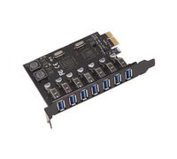 Adaptador de Tarjeta de ExpansióN USB 3.0 PCI-E Adaptador de Concentrador de 7 Puertos Controlador Externo Extensor PCI-E Tarjeta PCI Express para