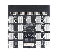 Adaptador de Tarjeta de Servidor de MóDulo de AlimentacióN de Pantalla LED de 17 Puertos y 6 Pines para 1200W 750W PSU GPU Miner Mining BTC ETH
