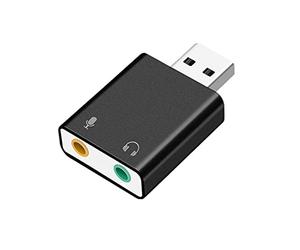 Adaptador de tarjeta de sonido USB 2.0 a canal virtual 7.1 para PC portátil con auriculares de 3.5 mm y adaptador USB con micrófono