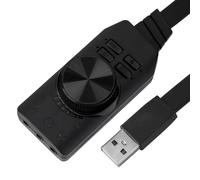 Adaptador de tarjeta de sonido USB de 7.1 canales con interfaz de audio de 3.5 mm y conexión USB 2.0 para micrófono y auriculares. Tarjeta de