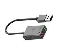 Adaptador de tarjeta de sonido USB virtual 7.1 Surround salida auditiva para auriculares de computadora, micrófonos, no necesita controlador, tarjeta USB de aluminio