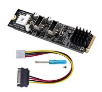 Adaptador de tarjeta Express Card M-Key CY10Gbps Dual Type-E para panel frontal a NVMe NGFF para placa base.
