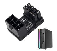 Adaptador de tarjeta gráfica para PC | Fuente de alimentación 6/8 pines macho - Adaptador de ángulo de 180 grados para placa de dirección, adaptador de GPU para tarjeta gráfica de sobremesa