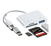Adaptador de tarjeta, lectores de tarjetas de computadora, adaptador de conector USB 3.0, interfaz tipo C y USB, lectura simultánea de 2 tarjetas, compatible con Mmc/ -mmc/uhs-i/ms Duo/ms
