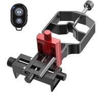 Adaptador de teléfono telescópico de alta precisión de 3 ejes, adaptador de digiscoping, soporte de metal para microscopio monocular binocular, se adapta a todas las cámaras de teléfono celular/ocular