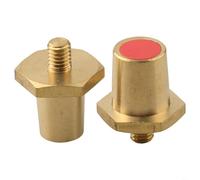 Adaptador de terminal de batería M6, convertidor de poste de latón para baterías de coche, conexión segura, paquete de 2, dorado