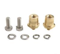 Adaptador de terminal de batería m8 conector de poste de batería de coche de latón para motocicleta, barco, caravana, convertidor de polo M6/M8 con terminales negativos positivos (M8)