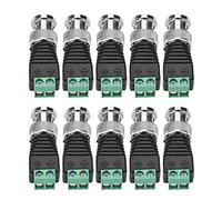 Adaptador de Terminal de Conector de Cable Macho BNC Coaxial Verde, Conector Adaptador Coaxial BNC Macho a Macho, Cámara Balun de Vídeo CCTV, Kit de Adaptador BNC, 10 Piezas