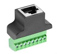 Adaptador de terminal de tornillo RJ45 hembra a 8 polos con blindaje de metal para conexiones de cable de red externa y transmisión de señal compatible con UTP Cat5e Cat6