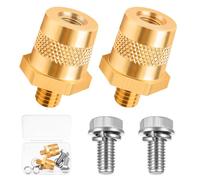 Adaptador de Terminales Baterías, M8 Par Adaptador de Terminales de Batería Positivos y Negativos de Latón, para Motocicletas, Automóviles, Barcos, con Tornillos/Arandelas de Acero Inox