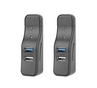 Adaptador De Tipo C 2 uds USB 3,0 Divisor 4 Puertos USB 3,0 de Alta Velocidad Adaptador de concentrador de Extensor para Ordenador portátil USB Flash Driver Teclado De Expansión (Black, One Size)
