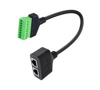 Adaptador de tornillo de 2 puertos CAT6 RJ45 8P8C a 8 pines, fácil de usar para configuraciones de red Ethernet eficientes, adaptador de terminal de tornillo
