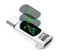 Adaptador de transferencia de datos: conector de cargador rápido .0 con pantalla digital, convertidor de monitoreo de carga de función completa para PC, laptop, tableta y teléfono, construcción de