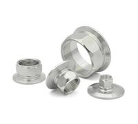 Adaptador de tres clips for accesorios de tubo de acero inoxidable 304, rosca interna hexagonal de 1/4" a 1 1/2", DN8-DN50 BSPT, 50,5"(2 inch DN50 TC64)