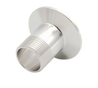 Adaptador de triple abrazadera for conexión de manguera, casquillo roscado macho sanitario de acero inoxidable BSPT 304, 1 Uds.(Dn40 Od 64mm)